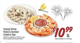 Sprouts Farmers Market Colossal shrimp peeled & deveined cooked or raw offer