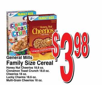 Super Saver General mills family size cereal offer