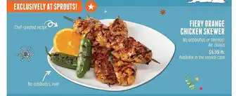 Sprouts Farmers Market Fiery orange chicken skewer offer
