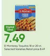 Stater Bros El monterey taquitos offer
