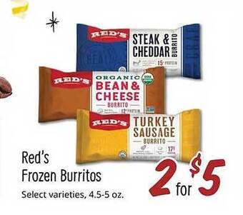 Sprouts Farmers Market Red's frozen burritos offer