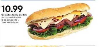 Stater Bros Cleo & leo family size sub offer