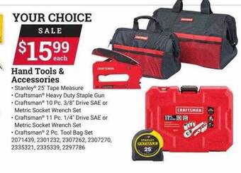 Ace Hardware Craftsman hand tools & accessories offer