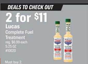 AutoZone Lucas complete fuel treatment offer