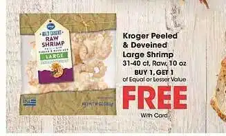 City Market Kroger peeled & deveined large shrimp offer
