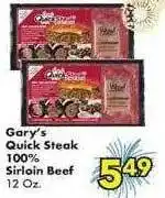 Fairplay Gary's quick steak 100% sirloin beef offer