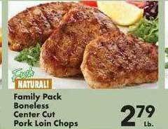 Fairplay Family pack boneless center cut pork loin chops offer