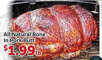 Fareway All natural bone in pork butt offer
