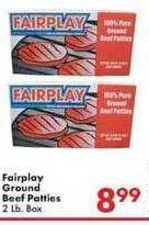 Fairplay Fairplay ground beef patties offer