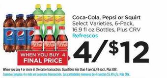 Food 4 Less Coca-cola, pepsi or squirt offer