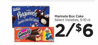 Food 4 Less Marinela box cake offer