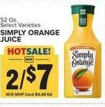 Food Lion Simply orange juice offer