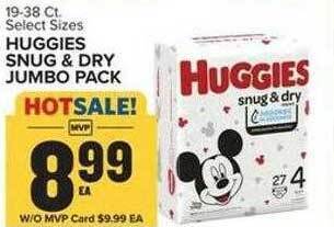Food Lion Huggies snug & dry jumbo pack offer