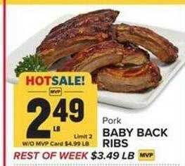 Food Lion Pork baby back ribs offer