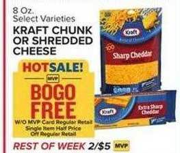 Food Lion Kraft chunk or shredded cheese offer
