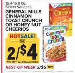 Food Lion General mills cinnamon toast crunch or honey nut cheerios offer