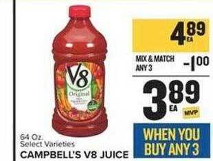 Food Lion Campbell's v8 juice offer