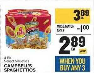 Food Lion Campbell's spaghettios offer