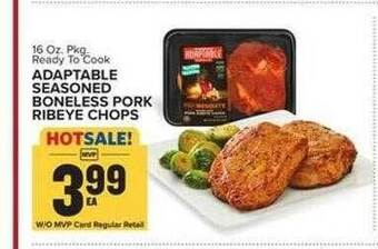Food Lion Adaptable seasoned boneless pork ribeye chops offer