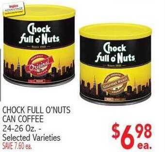 Ingles Markets Chock full o'nuts can coffee offer