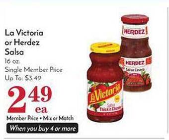 Pavilions La victoria or herdez salsa offer