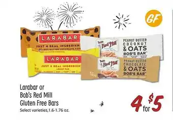 Sprouts Farmers Market Lärabar or bob's red mill gluten free bars offer