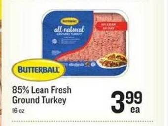 Lowes Foods Butterball 85% lean fresh ground turkey offer
