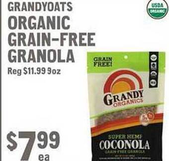 New Seasons Market Grandyoats organic grain-free granola offer