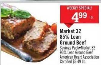 Price Chopper Market 32 85% lean ground beef offer