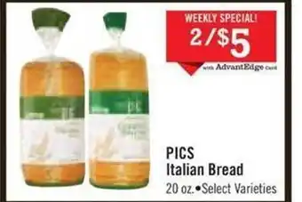 Price Chopper Pics italian bread offer