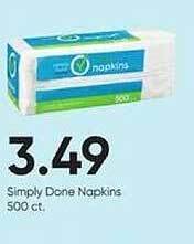 Stater Bros Simply done napkins offer