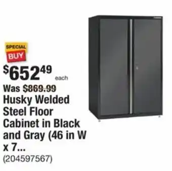 The Home Depot Husky Welded Steel Floor Cabinet in Black and Gray (46 in W x 7... offer