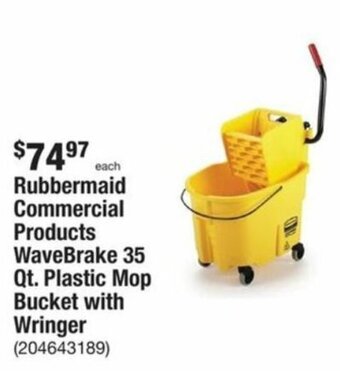 The Home Depot Rubbermaid Commercial Products WaveBrake 35 Qt. Plastic Mop Bucket with Wringer offer