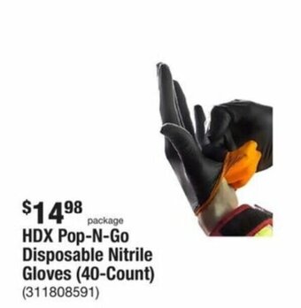 The Home Depot HDX Pop-N-Go Disposable Nitrile Gloves (40-Count) offer