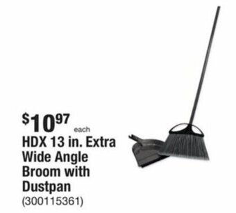 The Home Depot HDX 13 in. Extra Wide Angle Broom with Dustpan offer