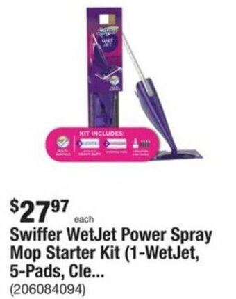 The Home Depot Swiffer WetJet Power Spray Mop Starter Kit (1-WetJet, 5-Pads, Cle... offer