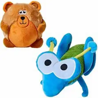 Kohl's Blueberry pet bear & grasshopper 2-piece squeaky plush dog toy set offer