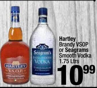 Super King Markets Hartley brandy vsop or seagrams smooth vodka offer