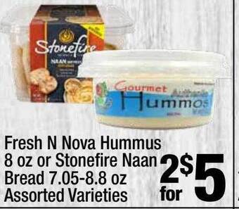 Super King Markets Fresh n nova hummus or stonefire naan bread offer