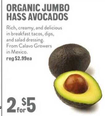 New Seasons Market Organic jumbo hass avocados offer