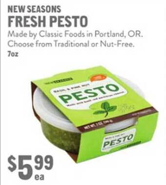 New Seasons Market New seasons fresh pesto offer
