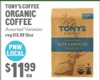 New Seasons Market Tony's coffee organic coffee offer