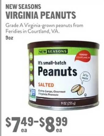 New Seasons Market New seasons virginia peanuts offer
