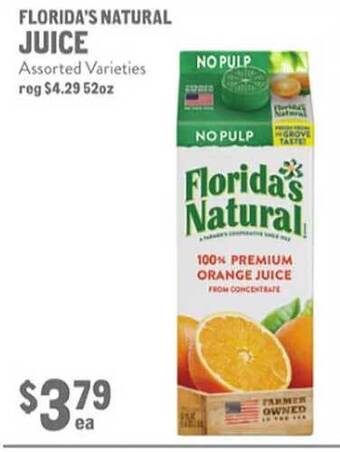 New Seasons Market Florida's natural juice offer