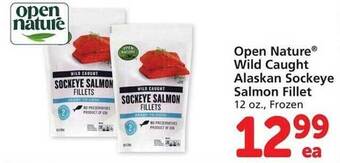Vons Open nature wild caught alaskan sockeye salmon fillet offer