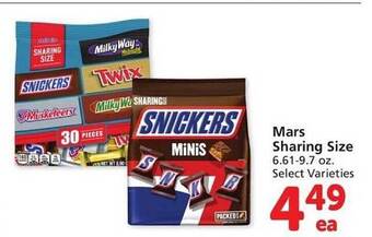 Vons Mars sharing size offer