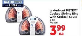 Vons Waterfront bistro cooked shrimp ring with cocktail sauce offer