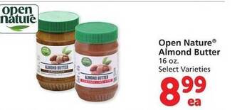 Vons Open nature almond butter offer