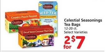 Vons Celestial seasonings tea bags offer