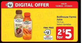 Vons Botlhouse farms juice offer